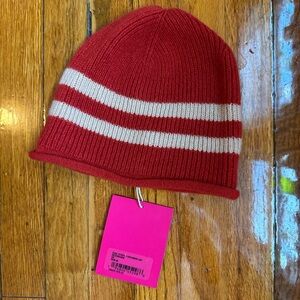 The Elder Statesmen dual stripe fisherman cap in red